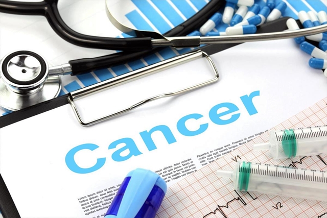 Cancer clipboard with decorative medical tools